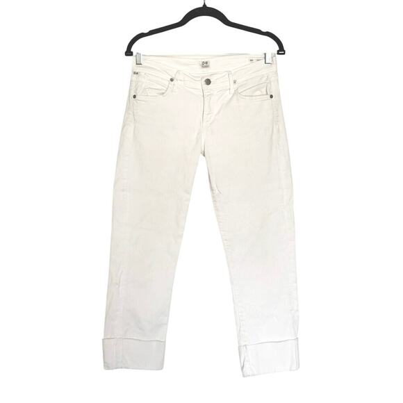 C of H Women’s Dani Cropped Straight Leg jeans White Denim Size 27 Cuffed - Picture 2 of 12